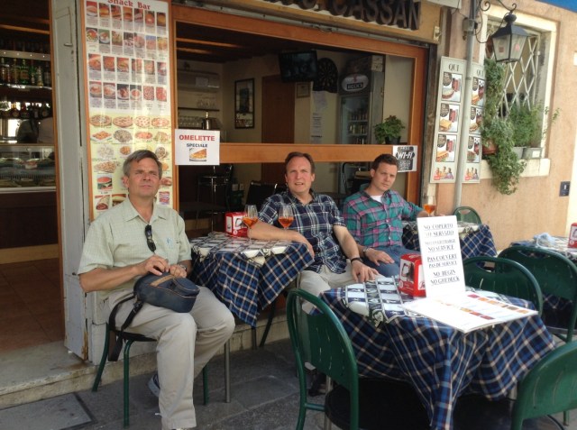 Enjoying one last Furlan – please excuse the table cloth shirt